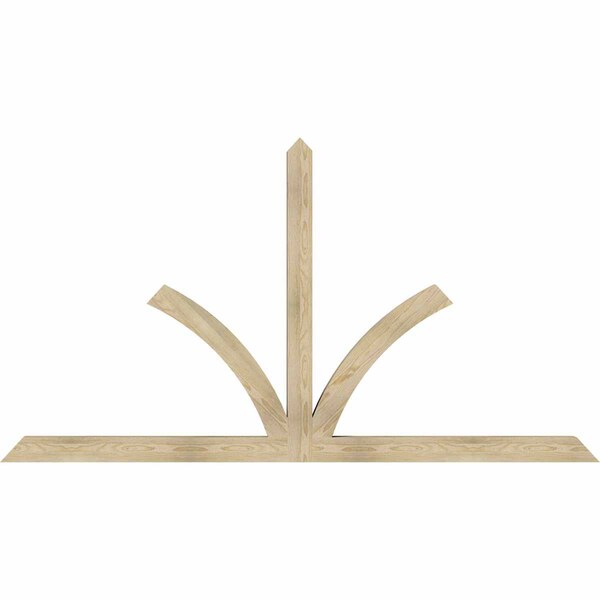 Ekena Millwork Richland Rough Sawn Timber Gable Bracket, Douglas Fir, 96"W x 52"H x 4"D x 4"F, 13/12 Pitch GBW096X52X0404RIC00RDF - main